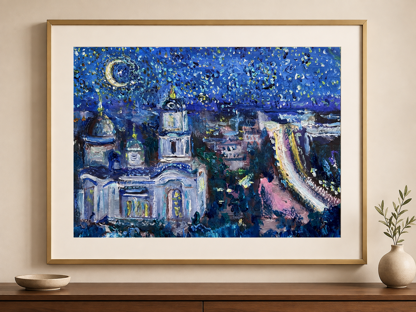 Donetsk Sleeping Handsome painting by Marina Stognieva displayed in an interior